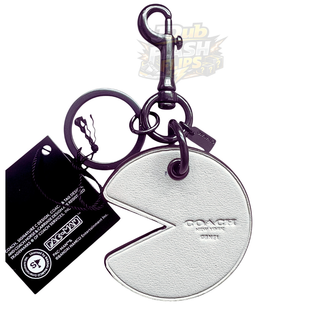 NWT COACH x PAC MAN Yellow Bag Charm Key Fob Chain 56751 - Picture 2 of 2